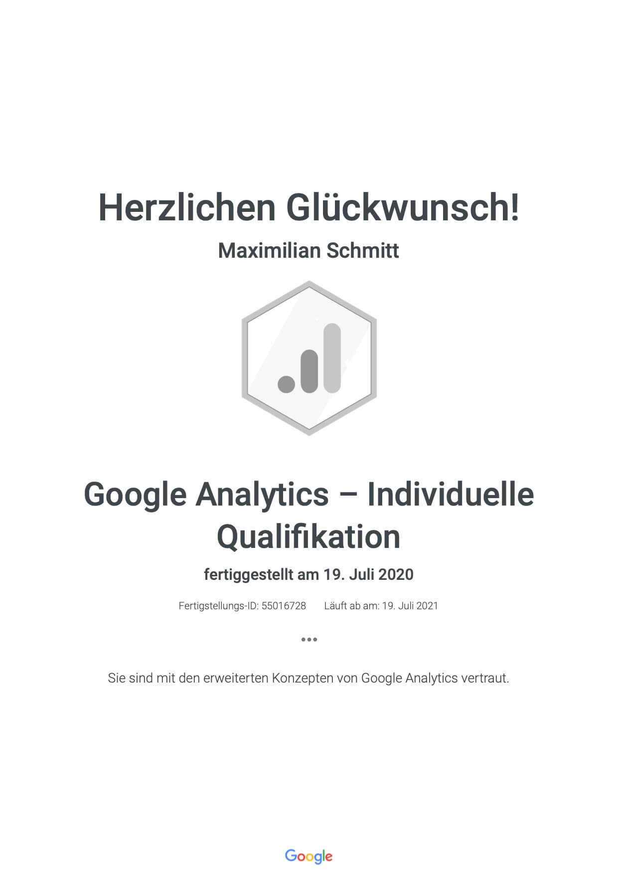 Google Analytics Individual